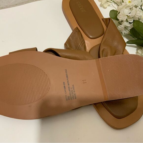 CREVO KITTY LEATHER SLIDE SANDALS size 11 - Picture 3 of 5